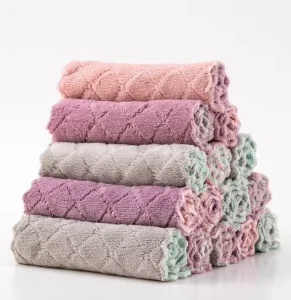 Customized Microfiber Cleaning Cloths for Kitchen Export Tableware and Towel Coral Velvet Household Cleaning Rags