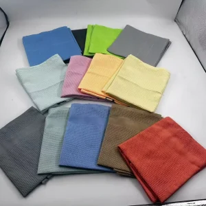 Customized Multicolour Microfiber Waffle Weave Towel Absorbent Quick Dry Kitchen Towel for Washing Dish