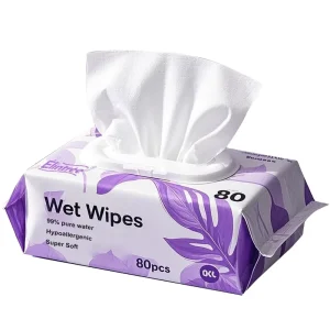 Customized ODM OEM PETWet Wipes 80pcs Pack Non Woven Adult Cleansing Wipes White 15cm*20cm Free Samples