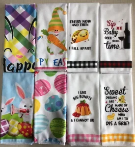 Customized Printed Holiday Dish Towels with Ultra fine Fiber Tea Towels Soft Super Absorbent Kitchen Towels