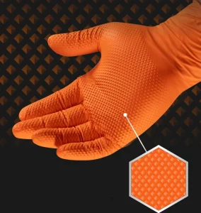 Customized Processing of Thick and Durable Diamond Patterned Industrial Nitrile Gloves with Anti Slip and Anti Oil Properties