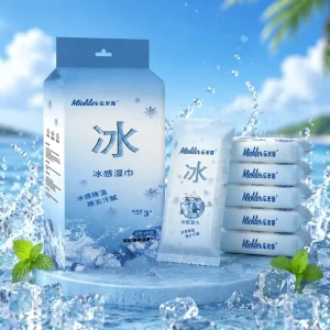Customized Summer Cooling Wet Wipes Disposable Cooling Wipes Private Band Outdoor Body Cleaning Wipes Individual Pack Refreshing