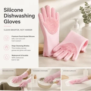 Customized Waterproof Durable Multifunctional Sustainable Household Silicone Gloves Custom Shape Multiple Sizes Medium