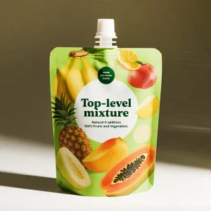 Customized Waterproof Spout Pouch with Stand up Bottom&Cap for 100%Organic Fruit Vegetable Juice Liquid Plastic Bags