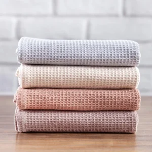 Customizing Super Absorbent High Quality Quick Dry Waffle Cotton Dish Cloths Kitchen Tea Towel