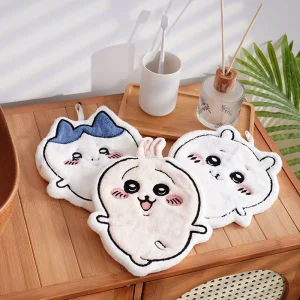 Cute Cartoon Rabbit Thickened Absorbent Hand Bath Towel Coral Velvet Children’s Hanging Cut Hand Towel