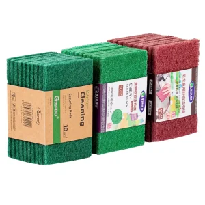DS4729 Heavy Duty Scrub Sponge Kitchen Scrubbers Green Scrub Pads Dish Cloths Dishwashing Sponge Sponge 10 Pack Scouring Pad
