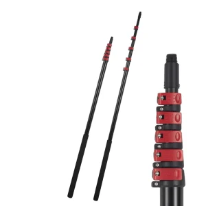 DST11P36 36FT Telescopic Plastic Rod Aluminum Handle Handheld Solar Panel Window Cleaning Eco Friendly Household Use