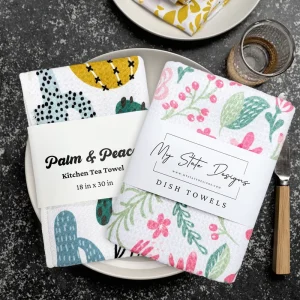 Decorative Reusable Recycled Microfiber Waffle Weave Absorbent Kitchen Cleaning Dish Cloth Towel