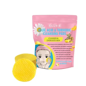 Deep Cleansing Brightening Oil Control Kojic Acid Turmeric Face Cleansing Pads 40pcs