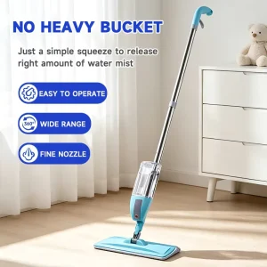Detachable Bottle 360 Swivel Large Panel Microfiber Washable Replaceable Pads Wet Dry Hardwood Floor Cleaning Wiper Spray Mop