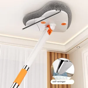 Detachable Handle Self Twisting Water Triangular Extended Mop Telescopic Household Cleaning Tool Hands Free Rotating