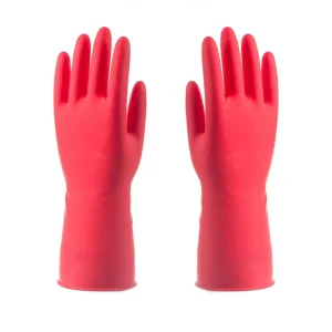 Dipped Flock lining Latex Household Cleaning Dishwashing Gloves