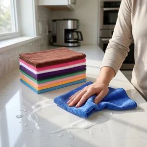 Direct Factory Custom Lint Free Wipe Dish Cloth Drying Sheet Stain Remover for Cabinet Wipe Cooktop Degrease Bowl Plate Clean