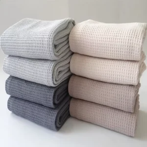 Dish Cleaning Cloths Grid 100% Cotton Linen Feel Kitchen Towel Tea Towel with Waist Cover