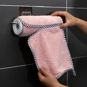 Dish Cloth Roll Microfiber Absorbent Cleaning Cloth Rag Kitchen Dish Towels Cotton