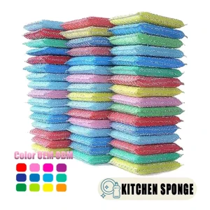 Dish Scrubber Kitchen Washing Stainless Steel Wool Scrubber Kitchen Cleaning Sponge Scouring Pad