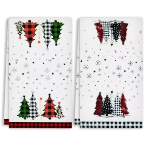 Dish Towel Durable Microfiber Kitchen Towel Christmas Styles Holiday Tea Snowman Hand Gift Kitchen Towel Decoration