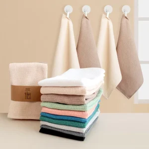 Dish Towels Set 100% Cotton Waffle Weave Kitchen Towels 4 Pack Super Absorbent for Drying and Cleaning