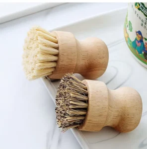 Dish Washing Brush Wood Bamboo Kitchen Palm Scrub Dish Brush Custom Small Kitchen Cleaning Pot Brush Household Cleaning Tools