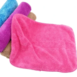 Dish Washing Car Cleaning Bathroom Double layer Thick 30*40cm 600gsm Microfiber Coral Fleece Kitchen Towel Cloth Rags