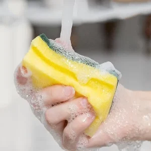 Dish Washing Sponge Scrubber Scouring Pads Scrub Sponges for Kitchen Cleaning Protects Nails & Fingers Efficient Stain Removal