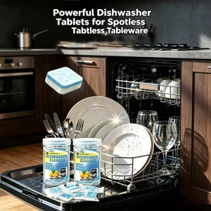 Dishwasher Compatible Eco Friendly Disposable Dissolving Descaling Cleaning Tablets for Stain Removal Dishwashing Detergents
