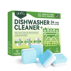 Dishwasher Machine Cleaner 24pcs Block 15g Deep Cleansing Remove Oil Food Residue Stain Wash up Tableware Dishwashing Tablet