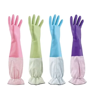 Dishwashing Gloves Eight Thousand Seven Laundry Kitchen Household Cleaning Waterproof Durable Thickened Long Sleeve Gloves