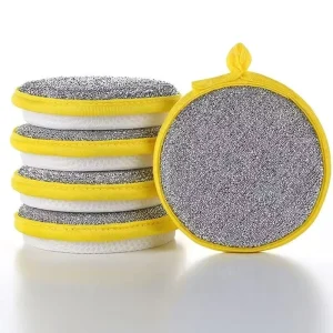 Dishwashing Sponge Oil-Removing Pot Scrubber Dishcloth Double-Sided Sponge Doesn’t Scratch Pots for Cleaning Scouring Pad