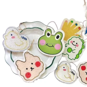 Dishwashing Wood Pulp Sponge Scouring Pad Wood Pulp Cotton Printed Compressed Cellulose Sponge