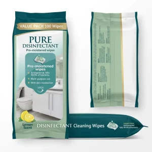 Disinfecting Non Woven Wet Wipes 99.9% Antibacterial Multi Purpose Household Cleaning 21x18cm Skin Moisturizer