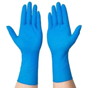 Disposable 12 Inch Blue Nitrile Gloves Thick Rubber Latex Free Non Sterile Textured Full Household Surgical Examination