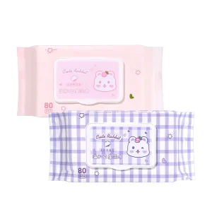Disposable Cotton Makeup Remover Wet Wipes Eco Friendly Unscented Feminine Makeup Cleansing Wipe For Skin Care 80pcs