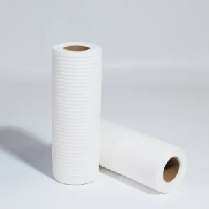Disposable Eco friendly Strong Oil Absorbent 1 Ply Virgin Wood Pulp Kitchen Dishcloth Roll with Custom Logo for Cleaning
