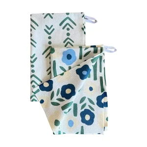Disposable Floral Custom Design Microfiber Kitchen Towels Durable Easy Clean Fast Drying for Food Prep & Cleaning