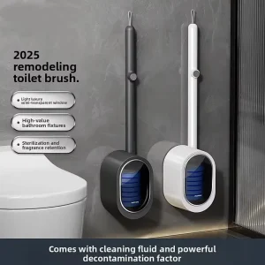 Disposable No Drill Wall Mounted Toilet Brush with Sponge Material Household Bathroom Cleaning Brush Bathroom Accessories