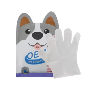 Disposable Non Woven Fabric Dog Cat Cleaning Gloves Household Wash free Grooming Massage Spa Pet Wet Glove