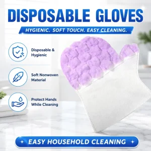 Disposable Nonwoven Dust Cleaning Gloves Static Removal Mittens for Furniture Car Interior and Pet Hair Lint Removal