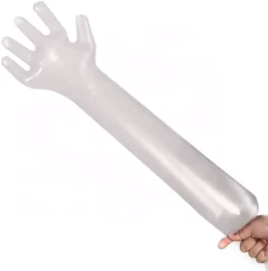 Disposable PE Long Gloves 60cm Waterproof Powder Free Durable for Household Kitchen Dishwashing Laundry Use