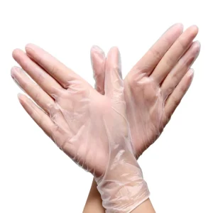 Disposable PVC Dotted Kitchen Dishwashing Gloves Large Black Food Grade Vinyl Examination Gloves for Hair Dye Household Use