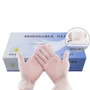Disposable PVC Gloves Transparent Waterproof Oilproof Hand Gloves for PMU Beauty Salon Tattoo Food Cleaning Household Daily Use