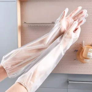 Disposable Plastic CPE LDPE Long Gloves Arm Sleeve Length Glove Household PE Glove