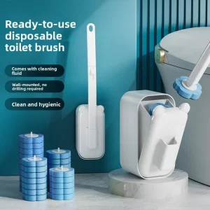 Disposable Plastic Toilet Brush Set Cleaning Brush Bathroom No Drilling Required All Around Toilet Cleaner Zero Angle Manual