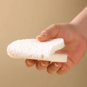 Disposable Reusable Compressed Wood Pulp Cellulose Sponge Dual Action Scouring Pad Household Kitchen Cleaner