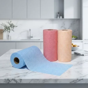 Disposable Square Polyester Cleaning Cloths Eco Friendly Multipurpose Washable for Kitchen Dish