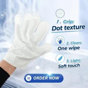 Disposable Static Dust Removal Gloves Nonwoven Cleaning Mittens for Household Furniture Car Interior and Pet Lint Tasks