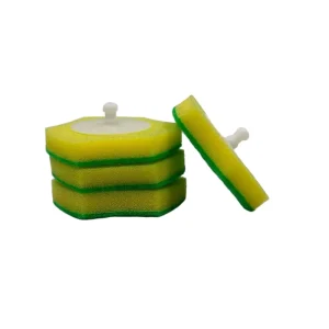 Disposable Toilet Brush Refill Heads with Square Sponge Block Hygienic Bathroom Cleaning