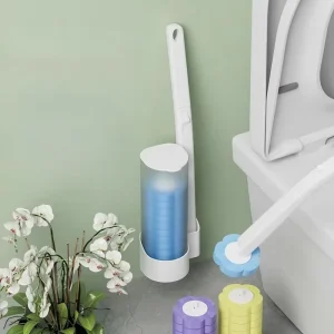 Disposable Toilet Brush Set Wall Mounted Toilet Cleaner with Replacement Heads Bathroom Hygienic Cleaning Brush