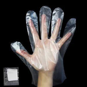 Disposable Waterproof PE Plastic Gloves for Restaurant Use Clear Cleaning Packaged